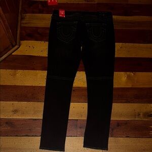 True Religion Rocco Relaxed Skinny Black Jeans NWT 38 W